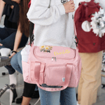 Personalized Birth Flower Multi-Compartment Large Travel Bag with Name and Shoulder Strap Travel Birthday Gift for Women