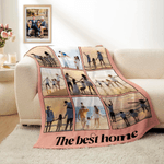 Personalizada Multicolor 1-12 Fotos Collage Suave manta con texto Decoración del hogar Regalo de cumpleaños para la familia Amigos