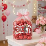 Cœur personnalisé Cupidon Rouge Nom Design Lot de 2 autocollants imperméables Anniversaire Saint-Valentin Cadeau pour Couple Famille Ami