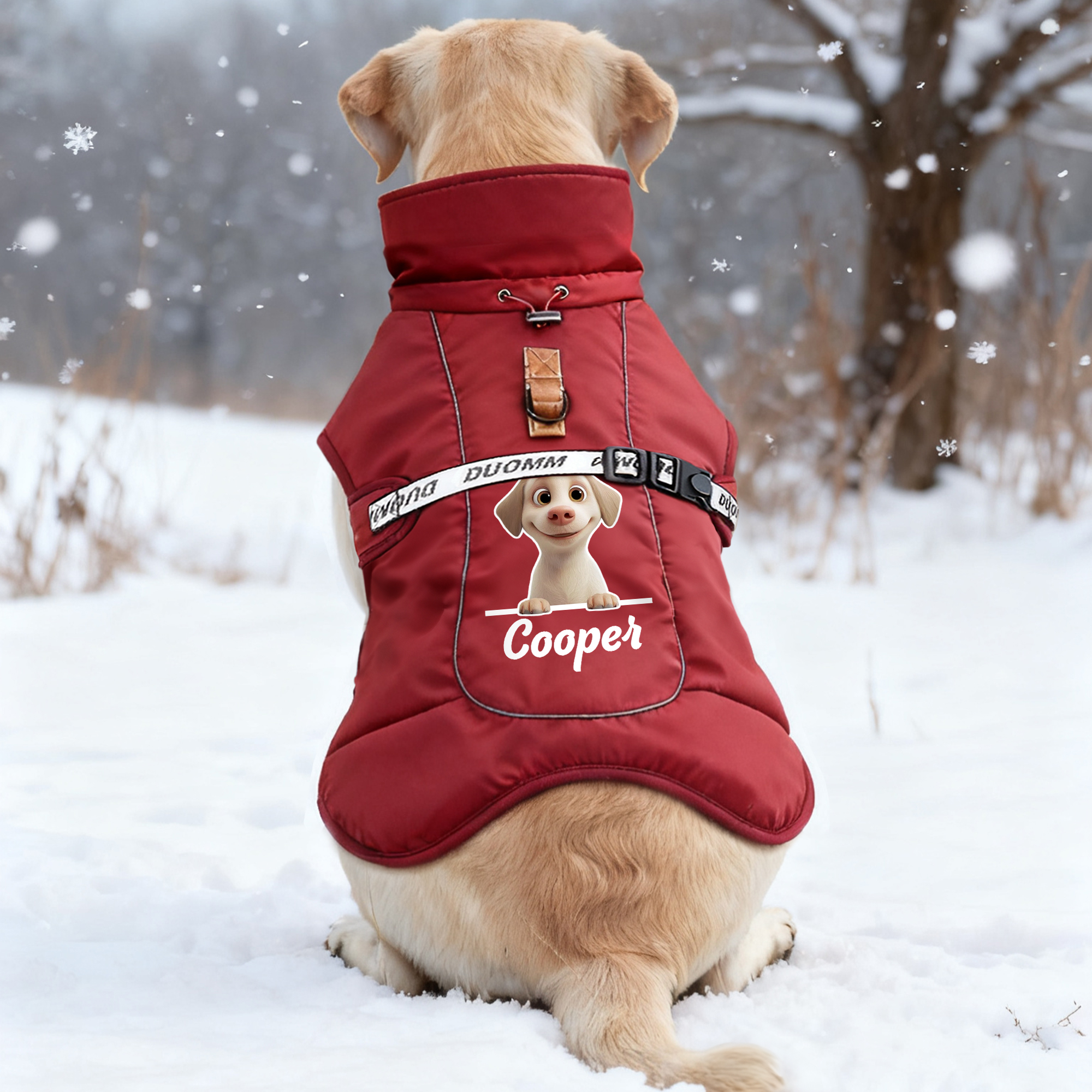 Veste d'hiver chaude et coupe-vent pour chien personnalisée avec nom Cadeau d'anniversaire pour les propriétaires d'animaux de compagnie