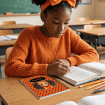 Personalized Polka Dots Cute Cartoon Little Girl A5 Spiral Notebook with Name Anniversary Birthday Gift for Black Girl