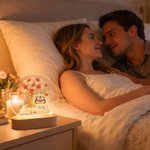 Personalised You & Me We Got This Rose Tree Penguin LED Night Light with Names and Wooden Base Home Decor Birthday Valentine's Day Gift for Couple