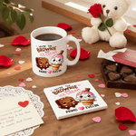 Personalized Perfect Match Foodie Couple Design 11 oz 15 oz Ceramic Mug with Name and Coaster Valentine's Day Birthday Gift for Her Him