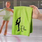 Personalised Skating Fast Drying Towel with Name Ice Skater Team Birthday Gift for Figure Skating Lovers