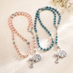 Carry His Grace Everywhere - Personalized PU Leather Rosary Coin Purse with Name - Christian Gift for Baptism, Christmas & Confirmation