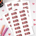 Cœur personnalisé Cupidon Rouge Nom Design Lot de 2 autocollants imperméables Anniversaire Saint-Valentin Cadeau pour Couple Famille Ami