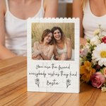 Personalized Retro Birth Flower Photo Building Block Puzzles with Text Home Decor Anniversary Birthday Gift for Women Besties Friends