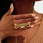 Personalised Bling Name Necklace with Crystal 6 Font Styles Minimalist Jewellery Birthday Anniversary Gift for Her