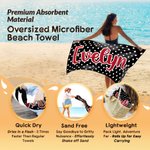 Personalized Multicolor Polka Dots Quick Dry Oversized Beach Towel with Name Travel Essentials Birthday Summer Vacation Party Gift for Friends