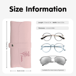 Personalized Birth Flower PU Leather Glasses Case with Name Daily Use Storage Bag Travel Accessories Birthday Gift for Women Girls Students