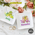 Personalized Long-Tailed Marsupilami Initial Name Ceramic Trinket Jewelry Dish Daily Use Birthday Gift for Girlfriend Wife | Callie × Marsupilami®