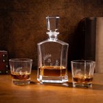 Personalized Vintage Wreath Whiskey Decanter with Engraved Initial Birthday Anniversary Gift for Men Whiskey Lovers