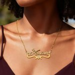 Personalised Bling Name Necklace with Crystal 6 Font Styles Minimalist Jewellery Birthday Anniversary Gift for Her