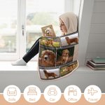 Personalisierte Herz Paw Print 10 oder 12 Hund Katze Foto-Collage Soft Hooded Decke mit Namen und Jahr Memorial Sympathie Geschenk für den Verlust von Haustier