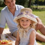 Chapeau de soleil en paille avec sangle ajustable Accessoire de plage d'été Cadeau d'anniversaire pour les jeunes enfants