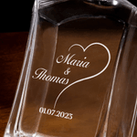 Personalized Floral Wreath Whisky Hexagonal Decanter with Names Initials and Date Valentine's Day Birthday Gift for Couples Boyfriends