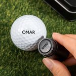 Sello personalizado para pelota de golf con inicial en monograma a color con caja de almacenamiento regalo de cumpleaños para golfistas