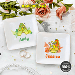 Personalized Long-Tailed Marsupilami Initial Name Ceramic Trinket Jewelry Dish Daily Use Birthday Gift for Girlfriend Wife | Callie × Marsupilami®