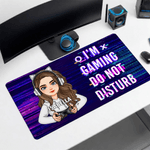 Henkilökohtainen sarjakuvahahmo Gamepad hiirimatto pöytä hiirimatto nimellä ja tekstillä Tietokoneen lisävaruste peli päivä syntymäpäivälahja ystäville