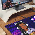 Henkilökohtainen sarjakuvahahmo Gamepad hiirimatto pöytä hiirimatto nimellä ja tekstillä Tietokoneen lisävaruste peli päivä syntymäpäivälahja ystäville