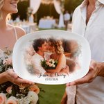 Personalised Watercolor Couple Photo Decorative Plate with Stand and Text Housewarming Valentine's Day Wedding Birthday Gift for Girlfriend Boyfriend