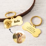 Porte-nom personnalisé en forme d'os avec texte gravé Cadeau d'anniversaire pour les propriétaires de chiens