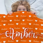 Gepersonaliseerde Hart Icoon Meer­kleurig Zacht Deken met Naam Verjaardag Kerstcadeau voor Jongens Meisjes en Familie
