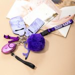 Personalized Multi-functional Star Softball Baseball Safety Keychain Set with Strap and Lamp Birthday Gift for Women