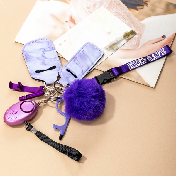 Llavero de seguridad personalizado multifuncional de béisbol con estrella de softball con correa y lámpara Regalo de cumpleaños para mujer