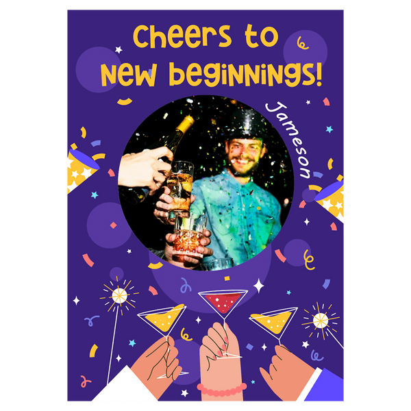 New Beginnings Cheers New Year Ecard