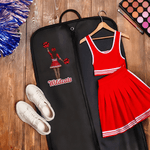 Personalized Cartoon Cheerleading Character Waterproof Hanging Garment Bag with Name Daily Training Rehearsals Travel Accessory Gift for Cheerleaders