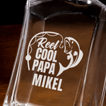 Personalized Engraved Fishing Pattern Whiskey Decanter with Name and Initial Birthday Father's Day Gift for Bartender Dad