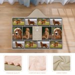 Personalisierte Herz Paw Print 10 oder 12 Hund Katze Foto-Collage Soft Hooded Decke mit Namen und Jahr Memorial Sympathie Geschenk für den Verlust von Haustier