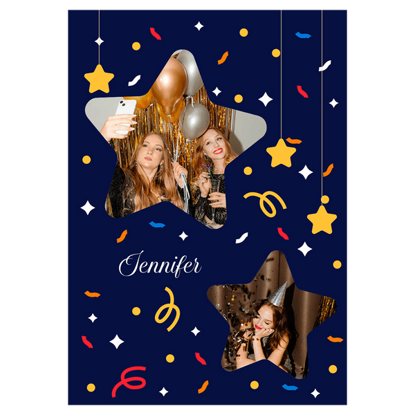 Star Confetti New Year Ecard