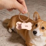 Porte-nom personnalisé en forme d'os avec texte gravé Cadeau d'anniversaire pour les propriétaires de chiens