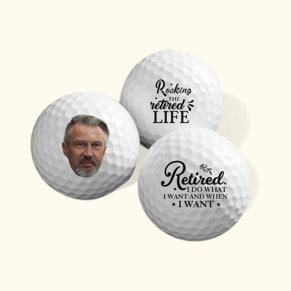 Personalized In My Retired Era Photo Golf Ball Retirement Gift for Men Golfer