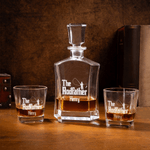 Personalized Engraved Fishing Pattern Whiskey Decanter with Name and Initial Birthday Father's Day Gift for Bartender Dad