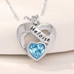 Personalized Infinity Sign Heart Birthstone Necklace Dainty Jewelry Valentine's Day Anniversary Gift for Mothers Women Wives Girlfriends