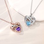Personalized Infinity Sign Heart Birthstone Necklace Dainty Jewelry Valentine's Day Anniversary Gift for Mothers Women Wives Girlfriends