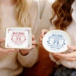 Henkilökohtainen Best Friends Heart Cheers Keraamiset korut Dish otsikko ja nimi Päivittäinen käyttö Syntymäpäivälahja sisaret ystävät