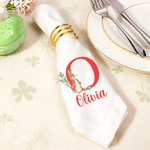 Personalized Peter Rabbit Linen Napkin with Name and Initial Table Decoration Easter Gift for Family Friends