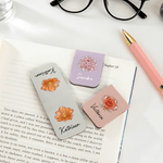 Personalised Crystal Birth Flower Reading Magnetic PU Leather Bookmark Clip Daily Use Library Bookish Birthday Gift for Book Lovers Family