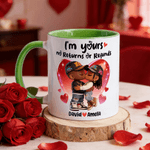 Personalised Black Couple Heart Ceramic Coffee Mug with Name Daily Use Valentine's Day Wedding Gift for Couple