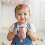 Personalisierte Osterhase 10 oz isoliert Sippy Cup mit Namen und Initialen Dual Handle Baby Dusche Geburtstag Ostern Tag Geschenk für Kleinkinder Kinder