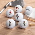Personalized Funny Cartoon Avatar Golf Ball with Face Photo and Name Party Club Favor Souvenir Birthday Gift for Golf Enthusiasts Sport Lovers