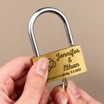 Personalized Ring Heart Brass Love Padlock Key Set with Engraved Names and Text Wedding Engagement Anniversary Valentine's Day Gift for Couples
