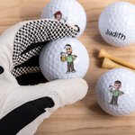 Personalized Funny Cartoon Avatar Golf Ball with Face Photo and Name Party Club Favor Souvenir Birthday Gift for Golf Enthusiasts Sport Lovers