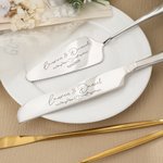 Couteau et Spatule à Gâteau Personnalisés Gravés avec Noms et Date Cadeau Mariage Bridal Shower pour les Nouveaux Mariés