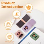 Personalised Cute Cartoon Black Girl PU Leather Magnetic Bookmark Clip with Name Back-To-School Birthday Gift for Girls