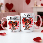 Personalised Black Couple Heart Ceramic Coffee Mug with Name Daily Use Valentine's Day Wedding Gift for Couple